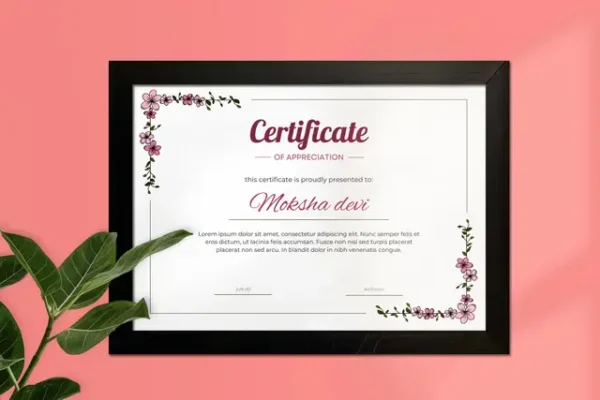A4 Plain Brown Framed Certificates