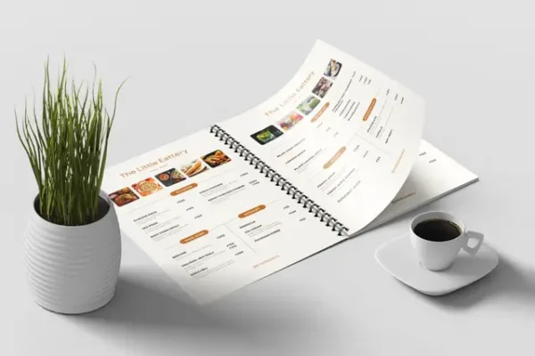 Wiro Bind Menu Cards
