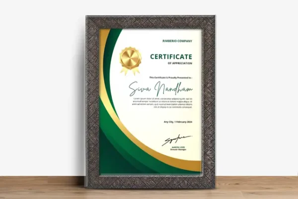 ZigZag Brown Framed Certificates